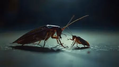 Side-by-side comparison of German and American cockroach physical characteristics