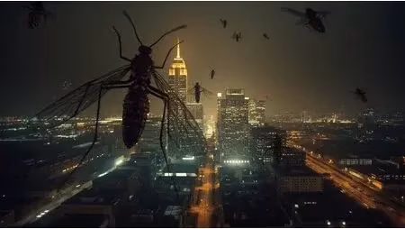 A menacing cloud of mosquitoes hovering over Indianapolis.