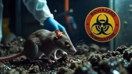 Safe removal and sanitization of hazardous rodent droppings and nesting material